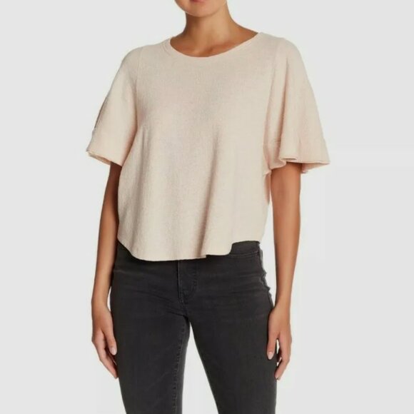 Madewell Ingrid Dolman Flutter Sleeve Top Women’s Size XS Blush Pink Cotton - Picture 1 of 7
